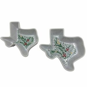 Texas shaped Christmas Ramekins set of 2‎